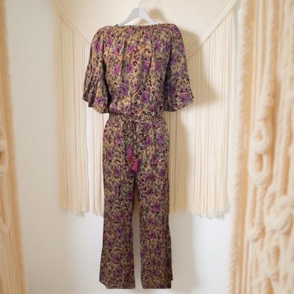 Anthropologie - Rags / Floral Boho Off Shoulder Bell Sleeve Jumpsuit NWT - Picture 15 of 15